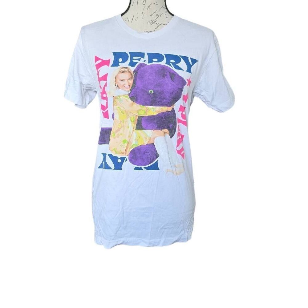 Katy Perry Women's Size Small White Play Graphic Short Sleeve T-shirt